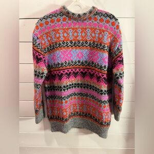 💖 ZARA – Colorful Jacquard Knit Sweater – Size S/M